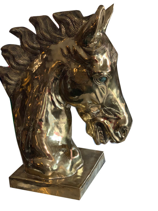 Brass And Crystal Horse Art Sculpture