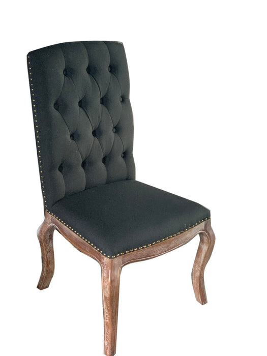 Leon Provincial Linen And Wood Dining Chair