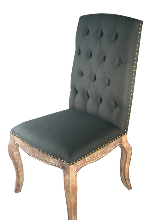 Leon Provincial Linen And Wood Dining Chair