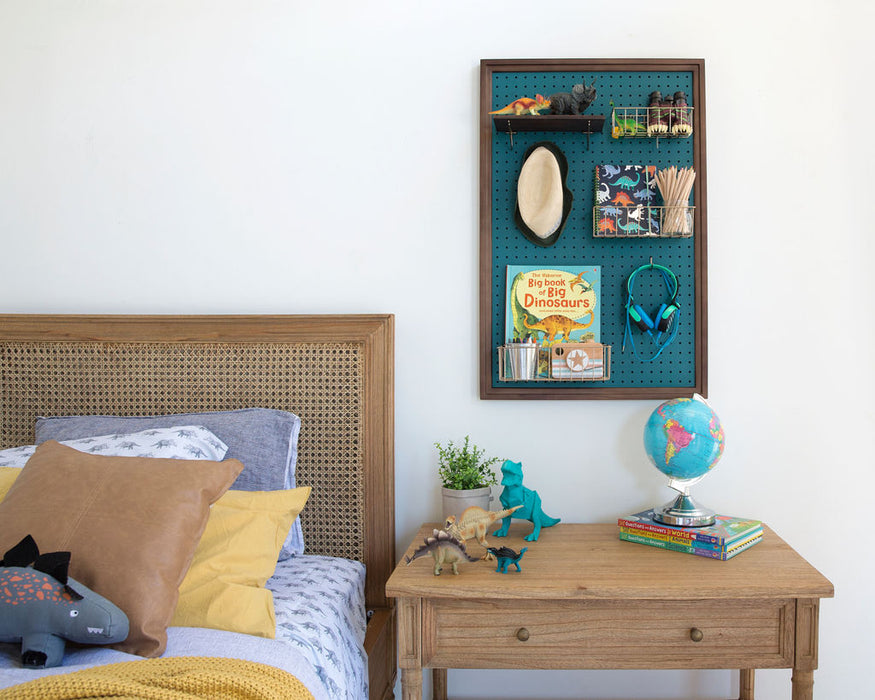 Harrison Cane King Single Bed - Weathered Oak