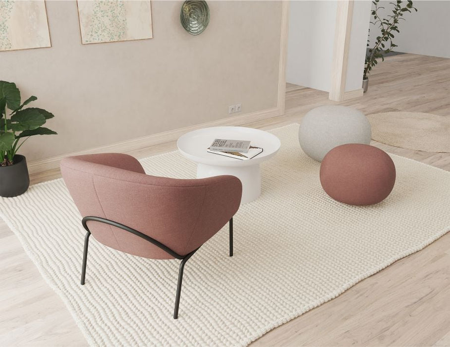 Solace Lounge Chair - Plush Pink - Brushed Matt Gold Legs