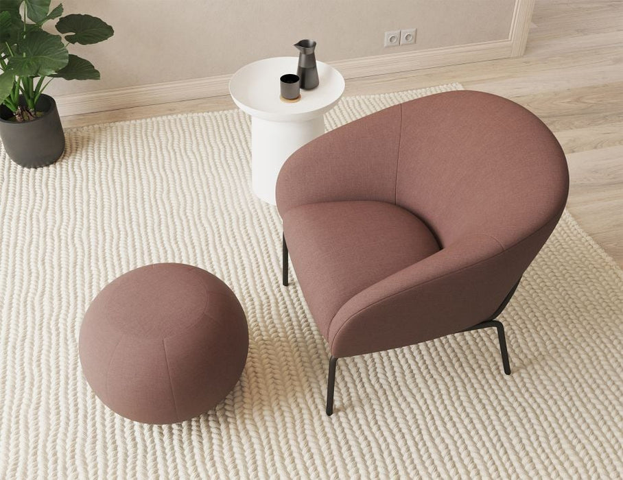 Solace Lounge Chair - Plush Pink - Brushed Matt Gold Legs