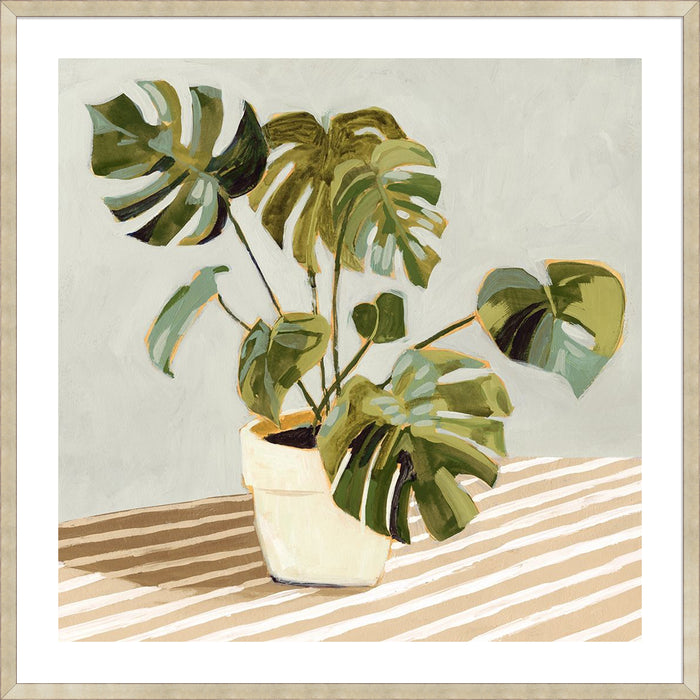 Plant on Stripes II Wall Art