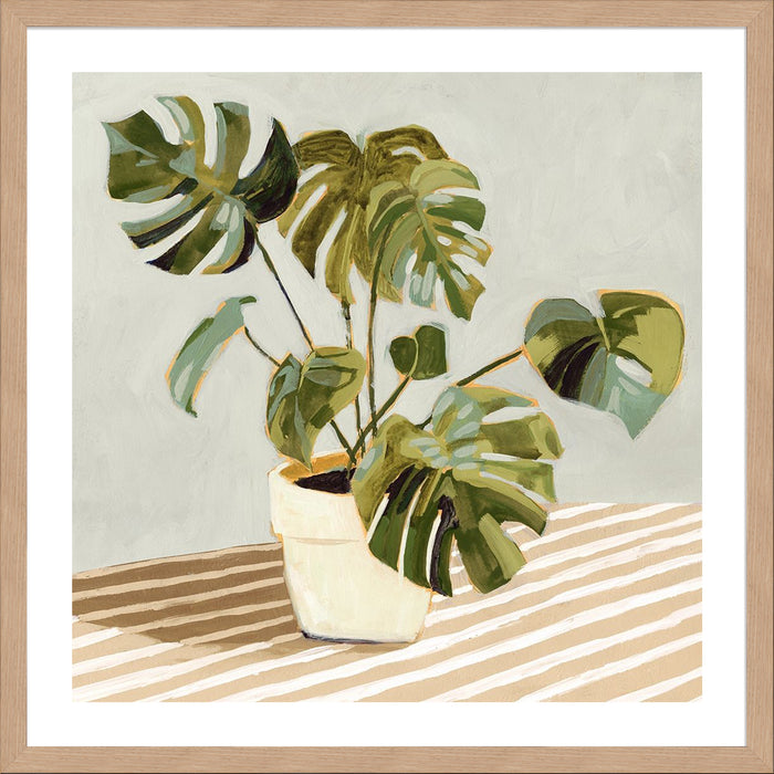 Plant on Stripes II Wall Art