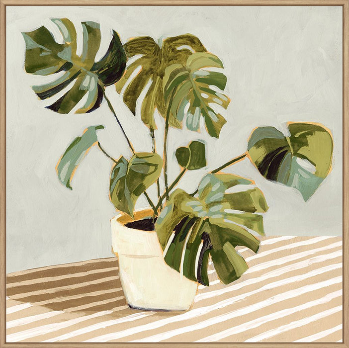 Plant on Stripes II Wall Art