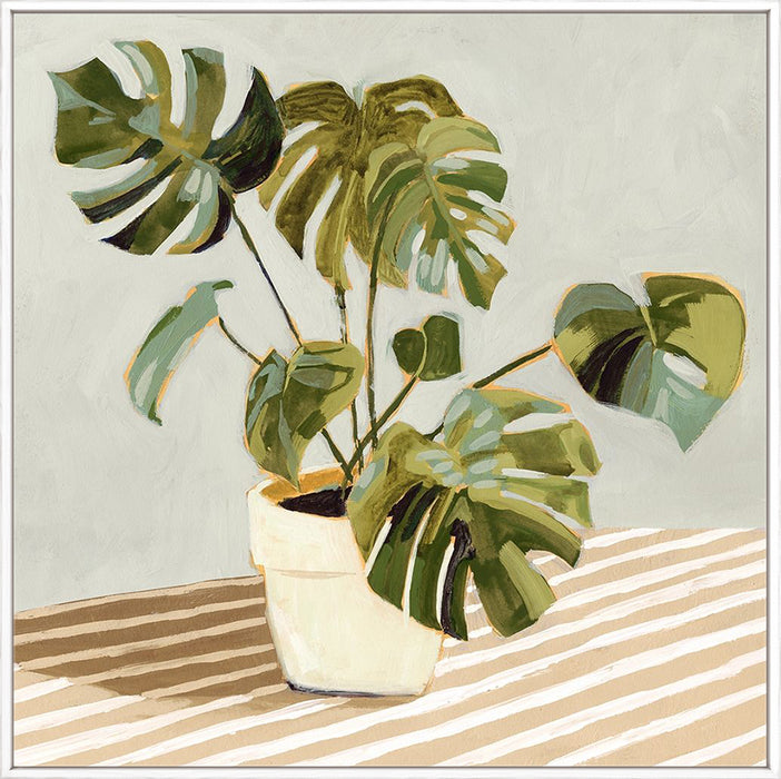 Plant on Stripes II Wall Art