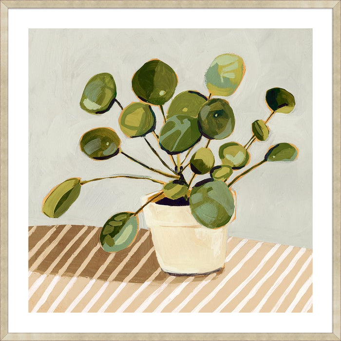 Plant on Stripes I Wall Art