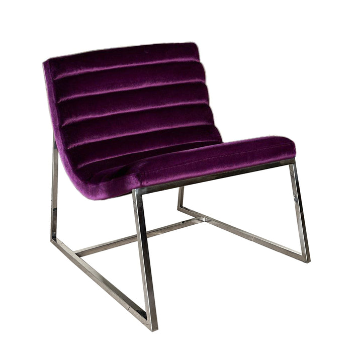 Glorie Plum Velvet Sofa Accent Chair Armchair