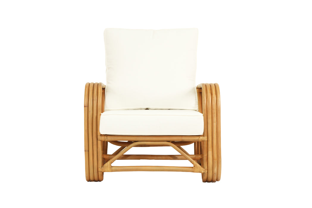 Pretzel Armchair - Brown Frame - White Cushions