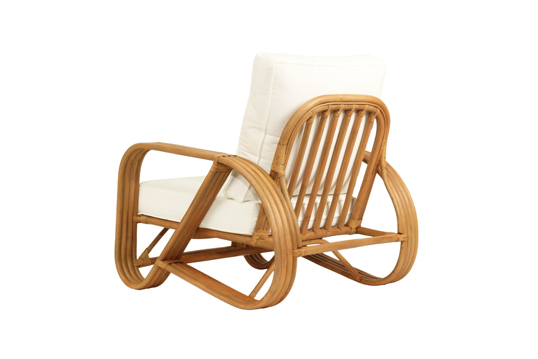 Pretzel Armchair - Brown Frame - White Cushions