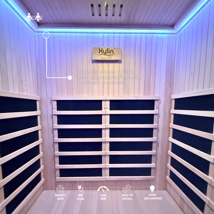 Kylin Low EMF Carbon Infrared Sauna Room 2 Person QD-D2