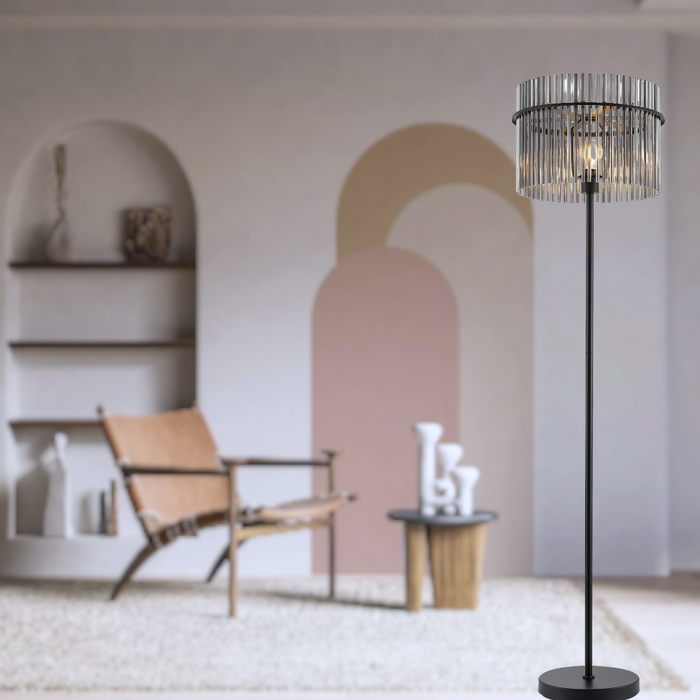 Quilo Floor Lamp - Black, Smoke