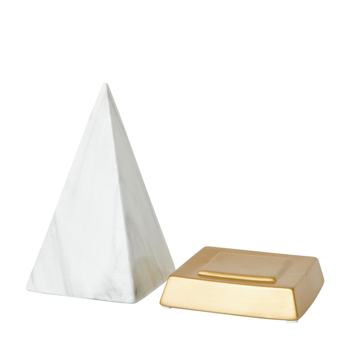 White Ceramic Pyramid, Tall