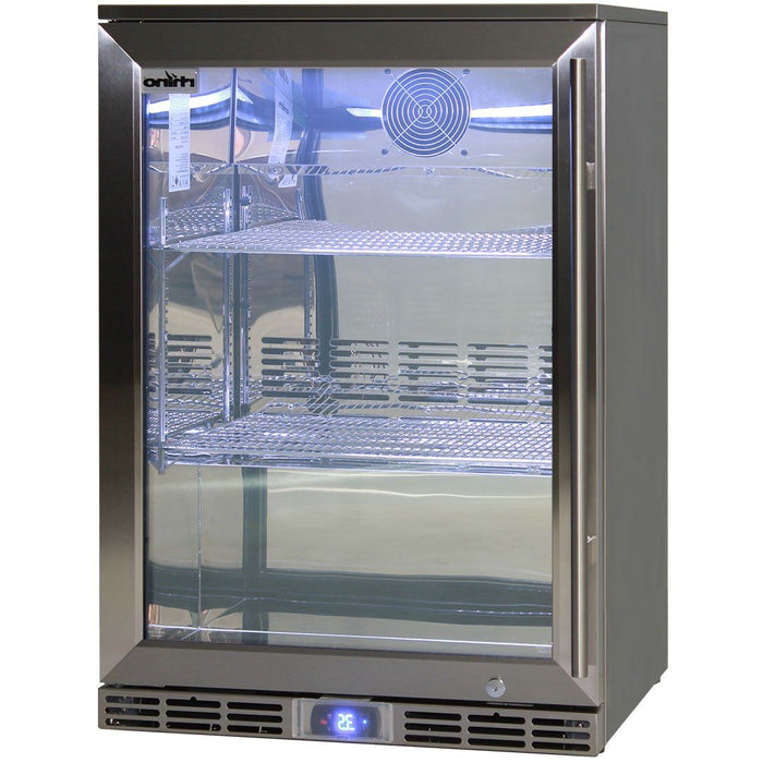 Rhino Alfresco Kitchen Glass Door Outdoor Bar Fridge Great For Cold Beer In Hot Climates (Model: GSP1HL-SS)