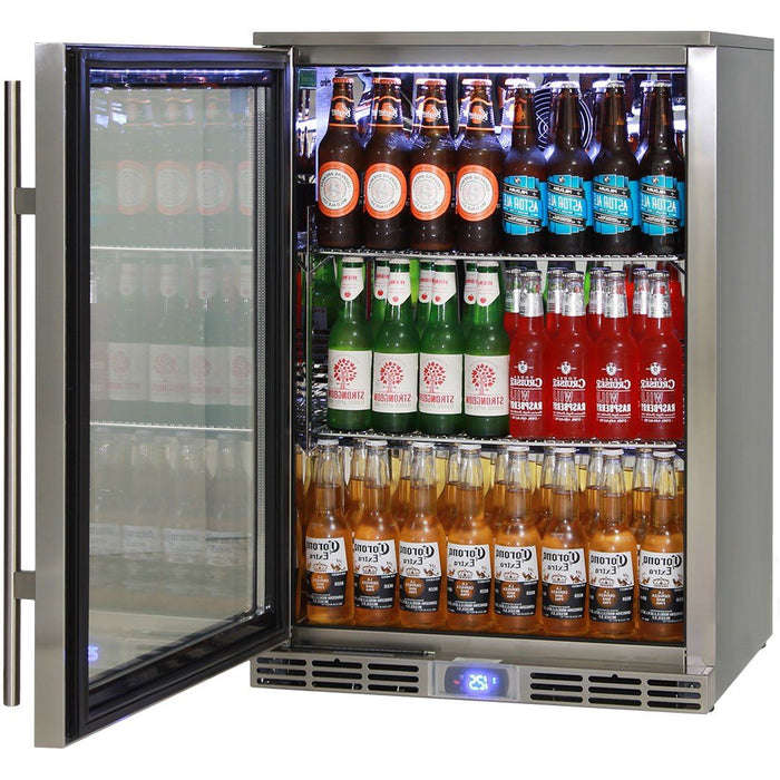 Rhino Alfresco Kitchen Glass Door Outdoor Bar Fridge Great For Cold Beer In Hot Climates (Model: GSP1HL-SS)