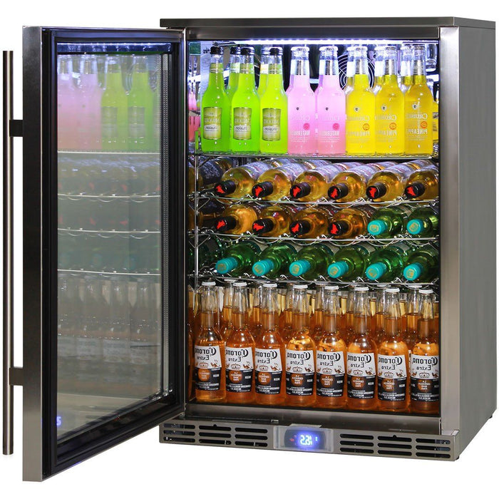 Rhino Alfresco Kitchen Glass Door Outdoor Bar Fridge Great For Cold Beer In Hot Climates (Model: GSP1HL-SS)