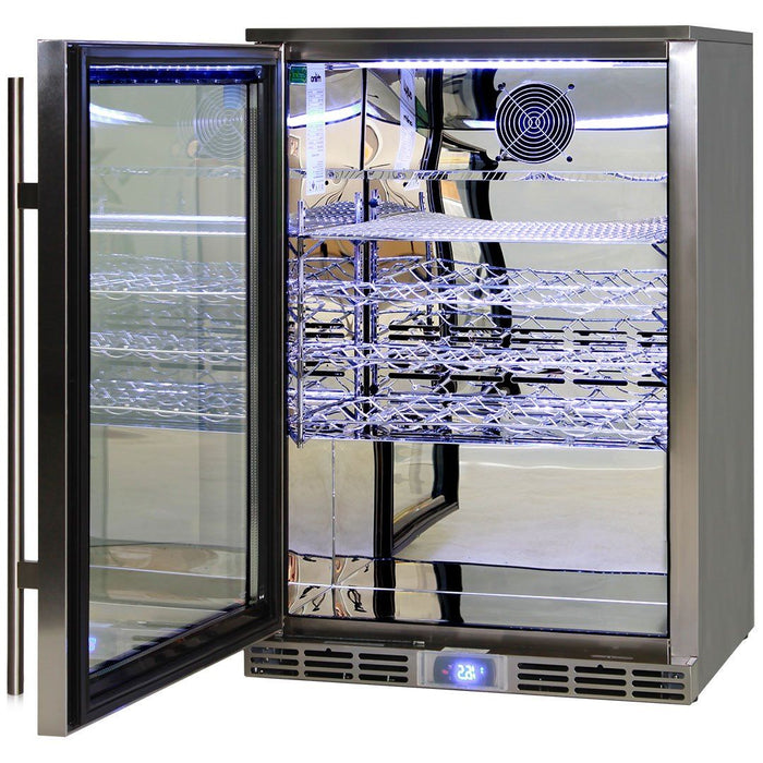 Rhino Alfresco Kitchen Glass Door Outdoor Bar Fridge Great For Cold Beer In Hot Climates (Model: GSP1HL-SS)