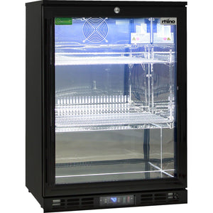 Rhino Black Commercial Glass Door Bar Fridge With Energy Efficient Parts And Operation (Model: SG1R-B)