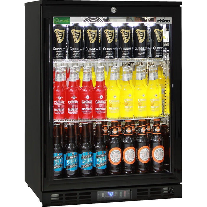 Rhino Quiet Running Glass Door Bar Fridge Energy Efficient - Great For Indoors (Model: SG1R-BQ)