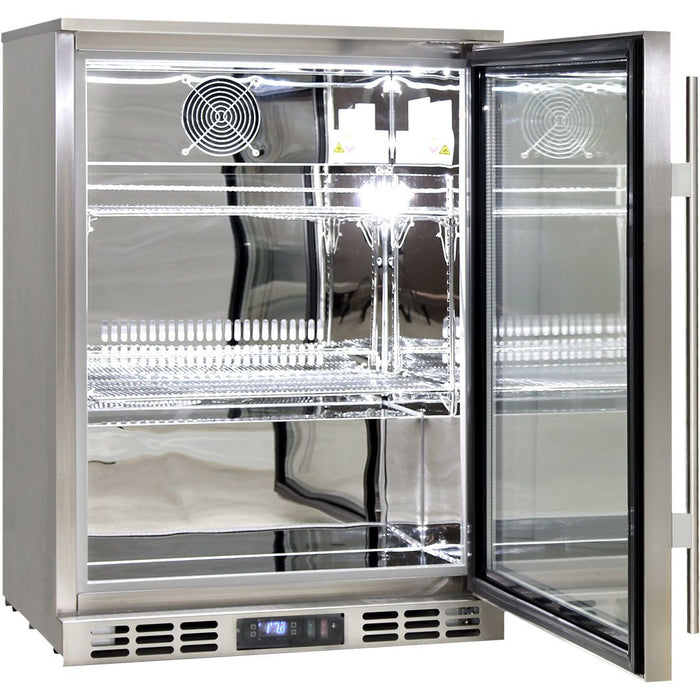 Rhino Stainless Steel 1 Heated Glass Door Bar Fridge With Brand Parts And Low Energy Consumption (Model: SG1R-HD)