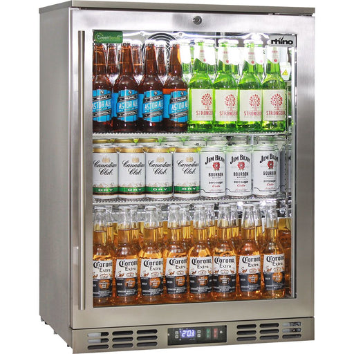 Rhino Stainless Steel 1 Heated Glass Door Bar Fridge With Brand Parts And Low Energy Consumption (Model: SG1R-HD)