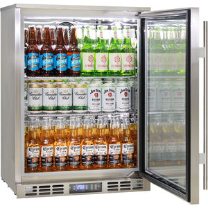 Rhino Stainless Steel 1 Heated Glass Door Bar Fridge With Brand Parts And Low Energy Consumption (Model: SG1R-HD)