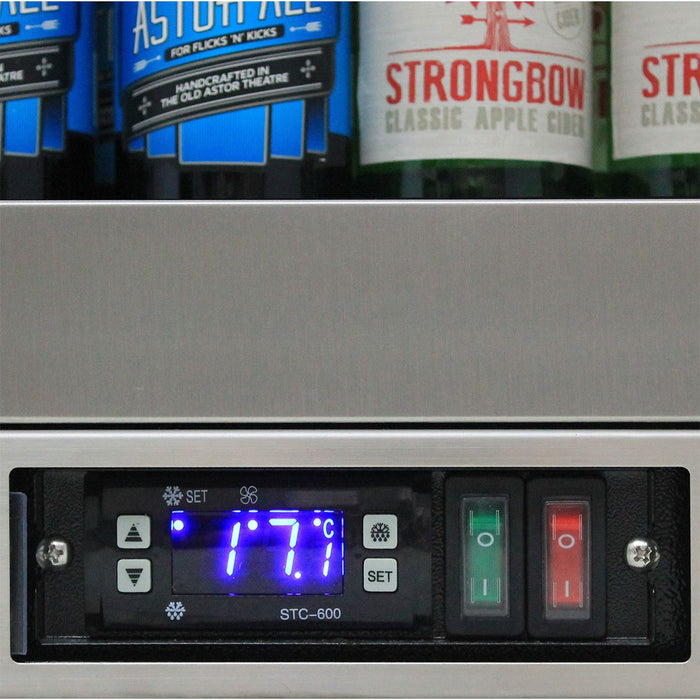 Rhino Stainless Steel 1 Heated Glass Door Bar Fridge With Brand Parts And Low Energy Consumption (Model: SG1R-HD)