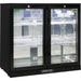 Rhino Commercial Under Bench Black Glass Double Door Bar Fridge Energy Efficient (Model: SG2H-B)