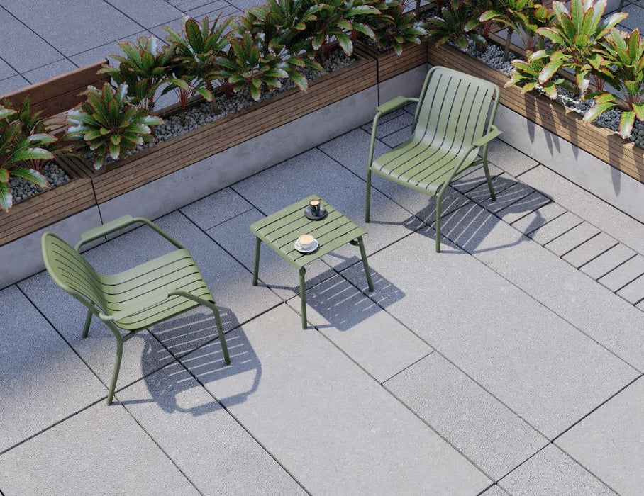 Roku Lounge Chair - Outdoor - Eucalyptus Green - Chair with Green Cushion