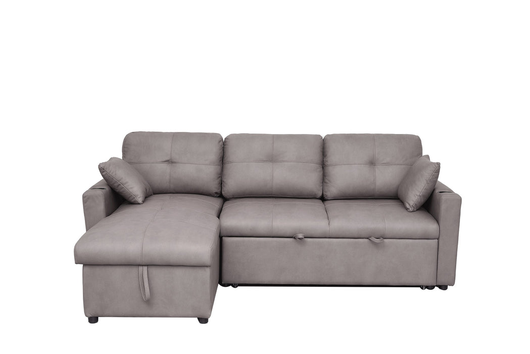 Romy Sofa Bed With Reversible Storage Chaise Brown Technology Fabric
