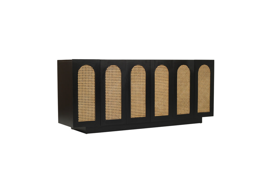Ryan Six Door Sideboard - Black
