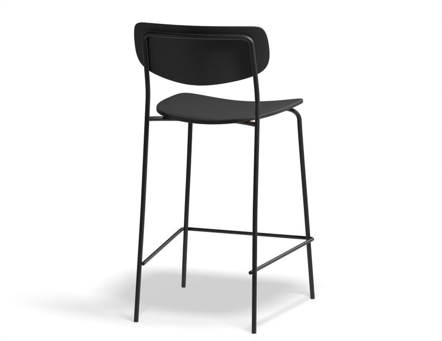 Rylie Stool - Black Stained Ash Seat and Backrest - 75cm Bar Height