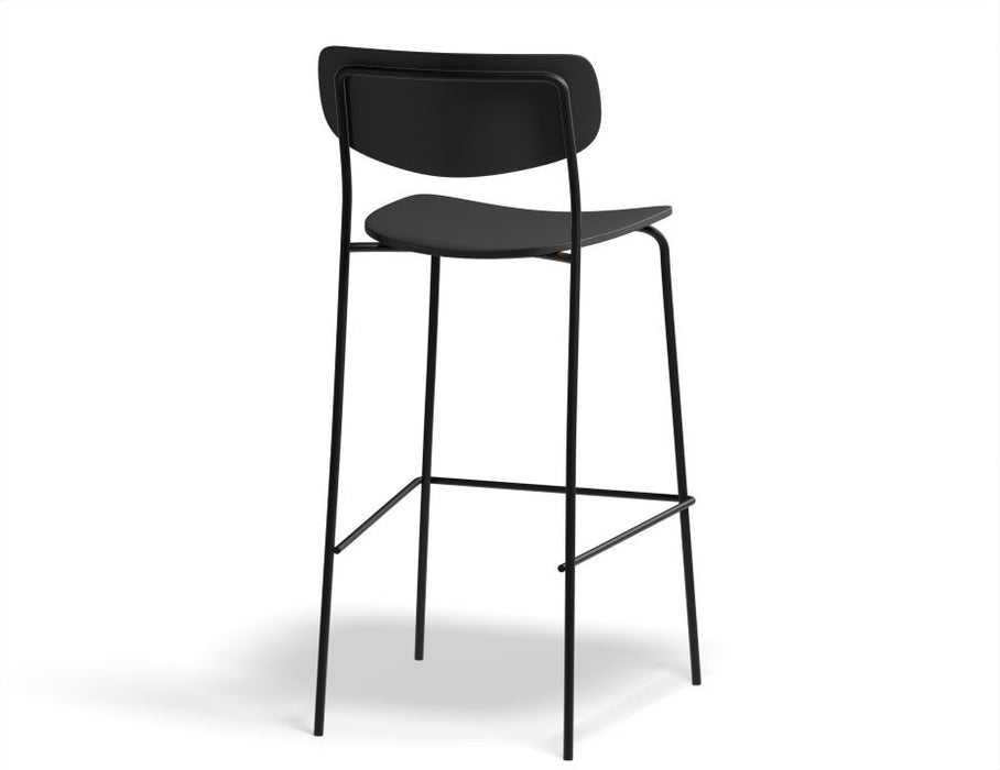 Rylie Stool - Black Stained Ash Seat and Backrest - 75cm Bar Height