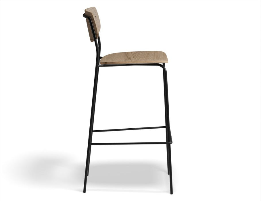 Rylie Stool - Natural Ash Seat and Backrest - 65cm Counter Kitchen Height