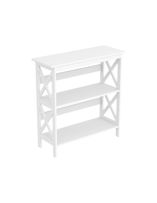 Bella 3 Tier Bookcase In White