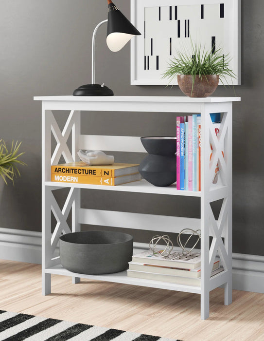 Bella 3 Tier Bookcase In White