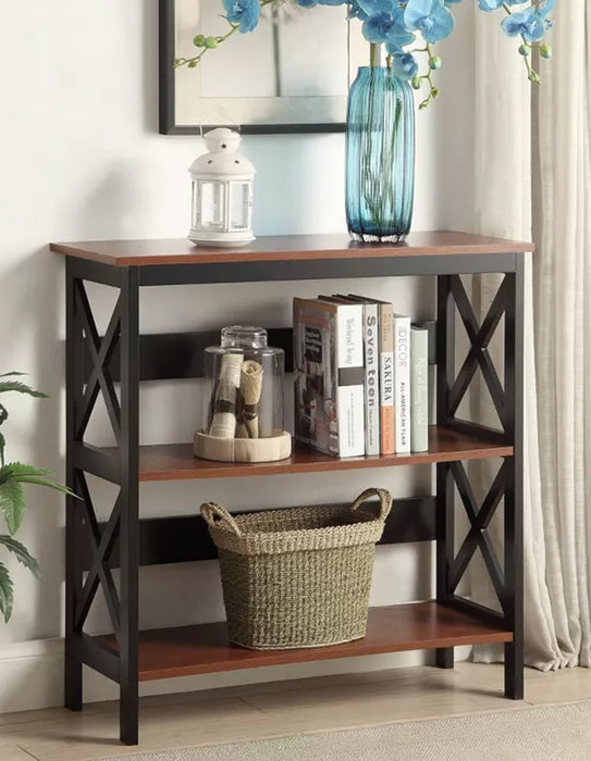 Bella 3 Tier Bookcase In Black & Cherry