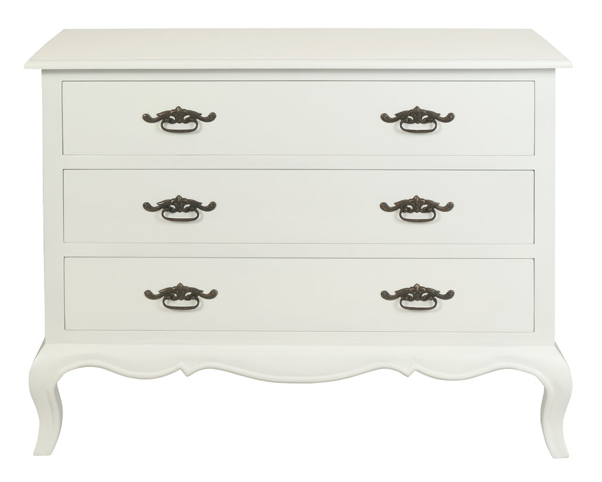 French Provinvial 3 Drawer Sideboard (White)