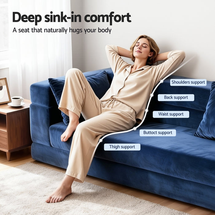 Artiss Convertible Folding Sofa Bed Pull Out Mattress Foldable Lounge Couch Chair