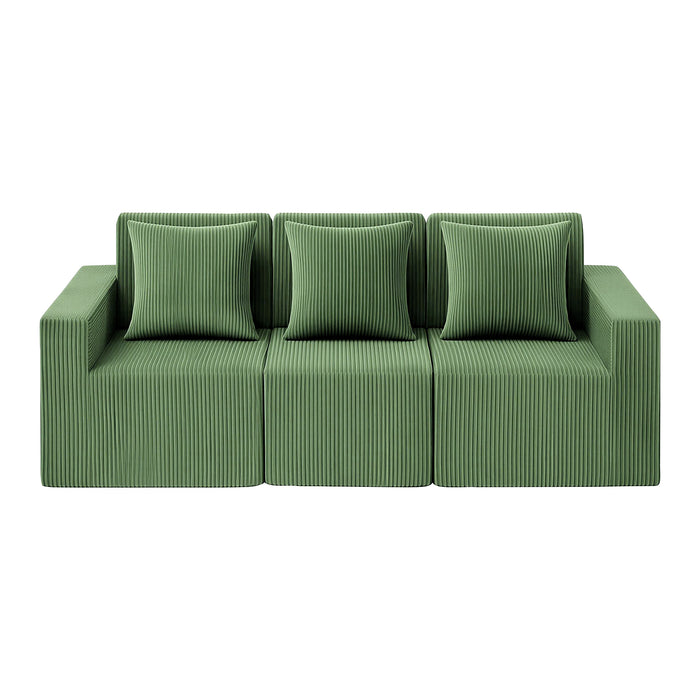 Artiss Modular 3-Seater Sofa Bed Convertible Sectional Floor Couch with Deep Seat