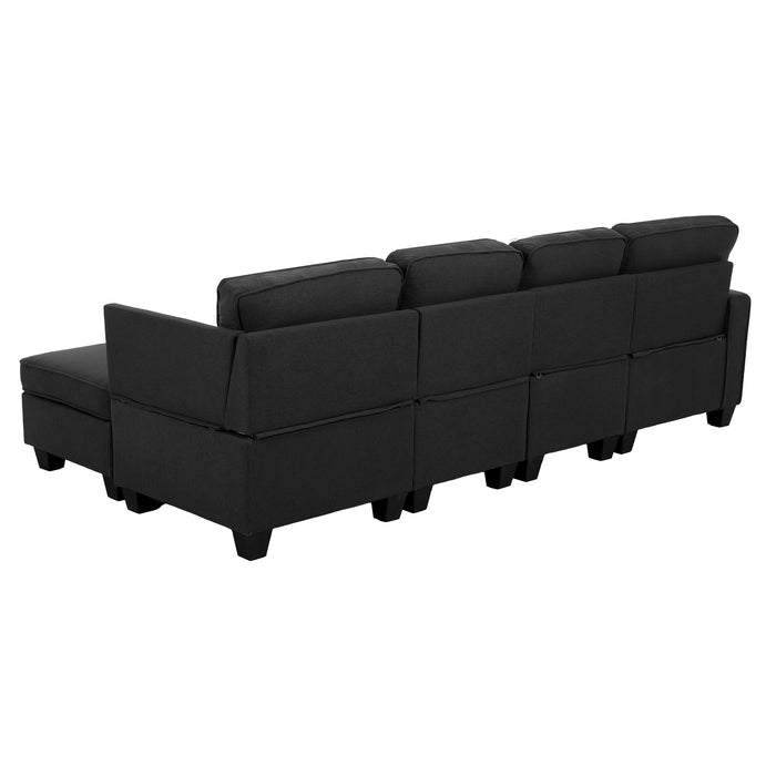 Artiss Modular Sofa Chaise Set 5-seater Dark Grey