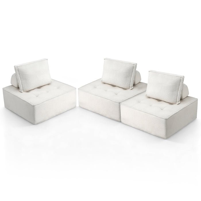 Artiss 3 Floor Sofa Lounge Chair with Pillow