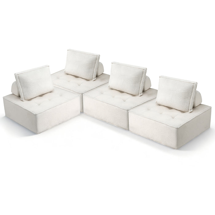 Artiss Floor Sofa Lounge Chair 4 Seater with Pillow