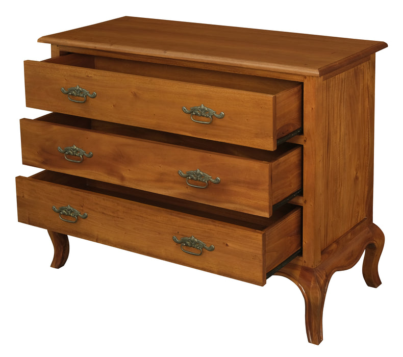 French Provinvial 3 Drawer Sideboard (Light Pecan)