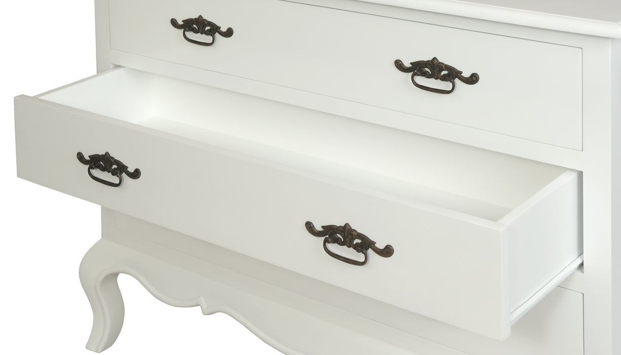French Provinvial 3 Drawer Sideboard (White)