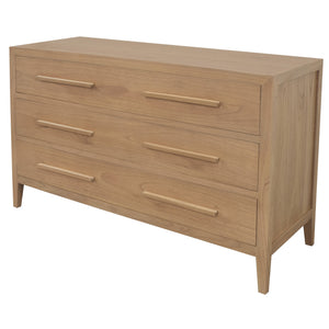 Dion 3-Drawer Solid Mindi Chest of Drawers (Natural)