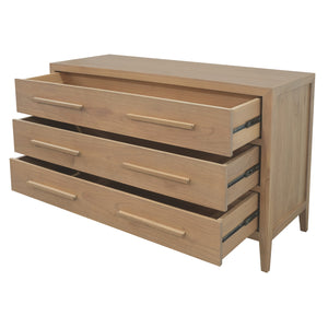 Dion 3-Drawer Solid Mindi Chest of Drawers (Natural)