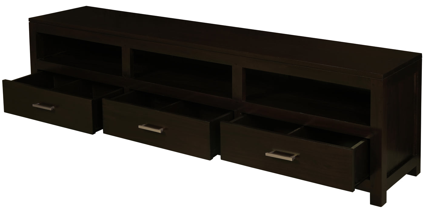 Paris 3 Drawer Low Entertainment Unit (Chocolate)