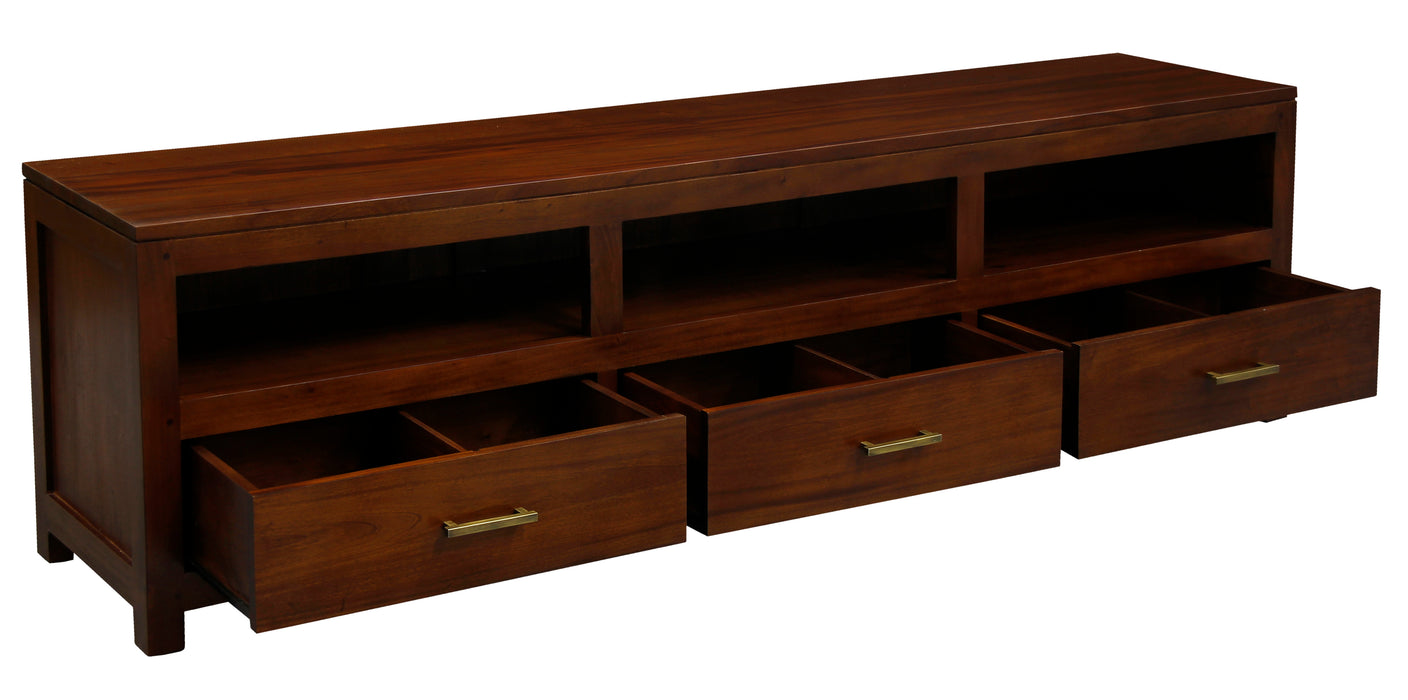 Paris 3 Drawer Low Entertainment Unit (Mahogany)