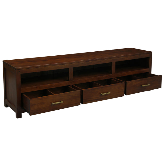 Paris 3 Drawer Low Entertainment Unit (Mahogany)